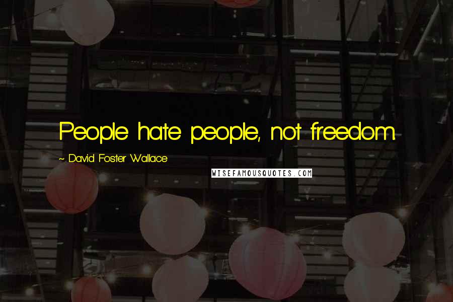 David Foster Wallace Quotes: People hate people, not freedom.