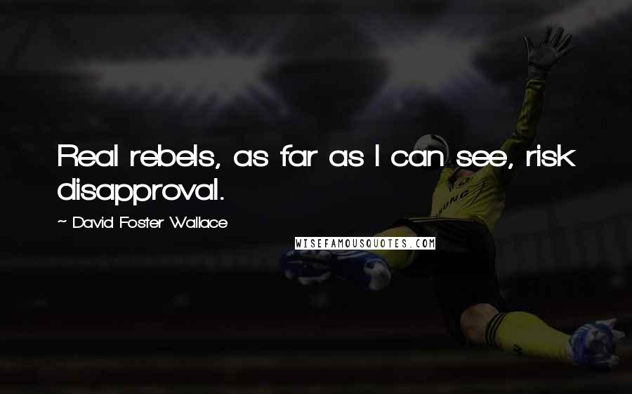 David Foster Wallace Quotes: Real rebels, as far as I can see, risk disapproval.