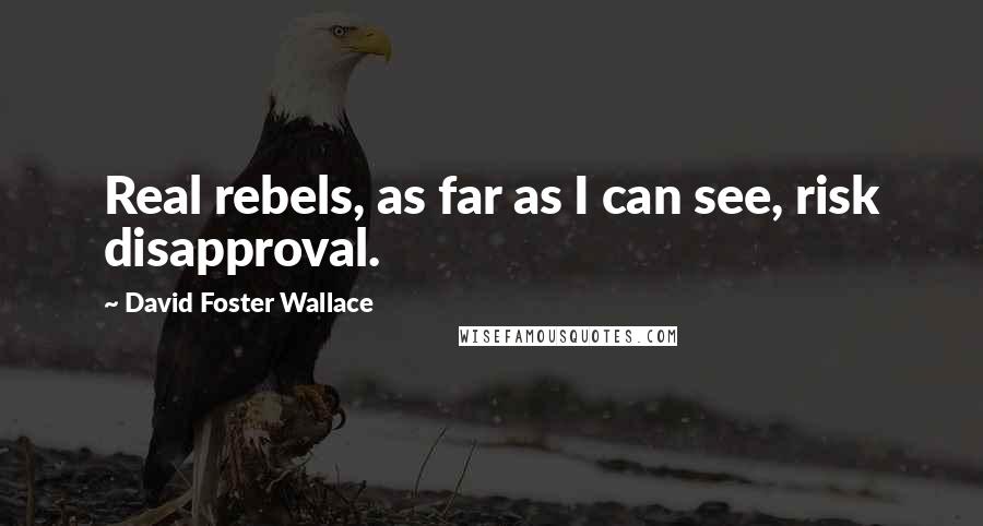 David Foster Wallace Quotes: Real rebels, as far as I can see, risk disapproval.