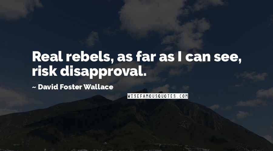 David Foster Wallace Quotes: Real rebels, as far as I can see, risk disapproval.