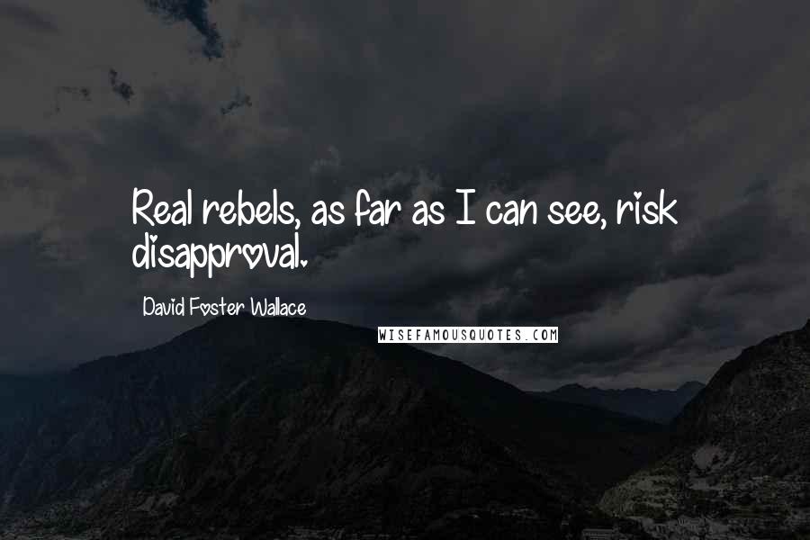 David Foster Wallace Quotes: Real rebels, as far as I can see, risk disapproval.