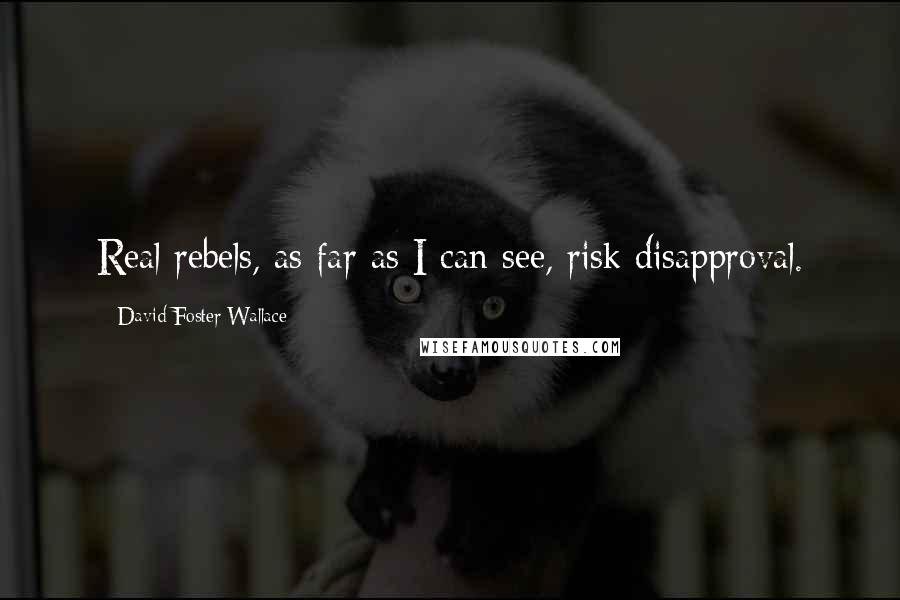 David Foster Wallace Quotes: Real rebels, as far as I can see, risk disapproval.