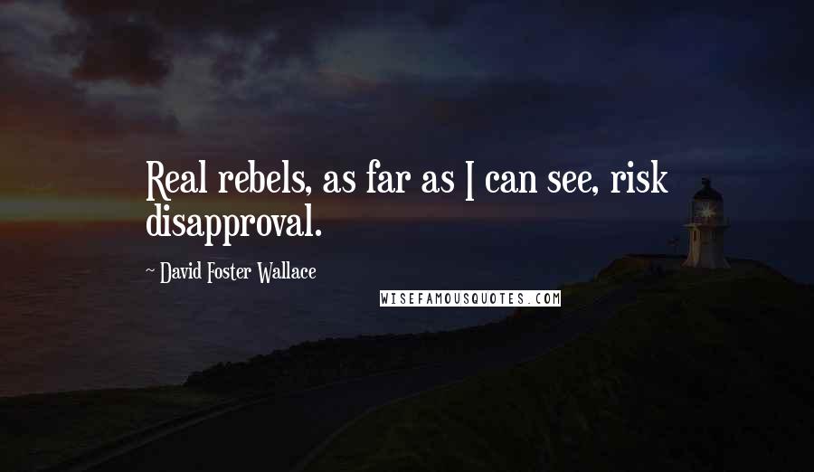 David Foster Wallace Quotes: Real rebels, as far as I can see, risk disapproval.