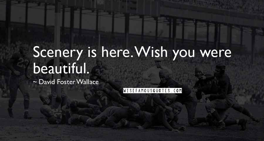 David Foster Wallace Quotes: Scenery is here. Wish you were beautiful.