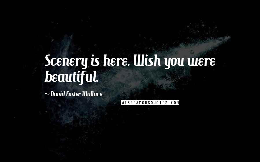 David Foster Wallace Quotes: Scenery is here. Wish you were beautiful.