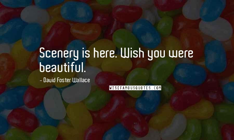 David Foster Wallace Quotes: Scenery is here. Wish you were beautiful.