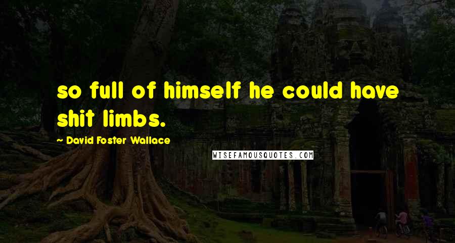 David Foster Wallace Quotes: so full of himself he could have shit limbs.