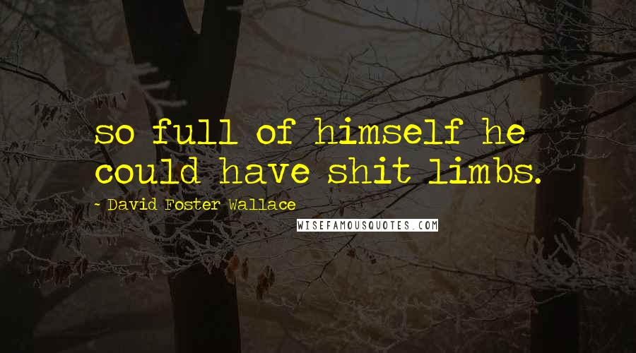 David Foster Wallace Quotes: so full of himself he could have shit limbs.