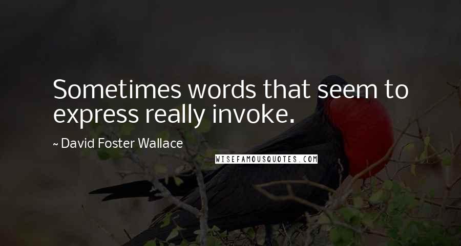 David Foster Wallace Quotes: Sometimes words that seem to express really invoke.