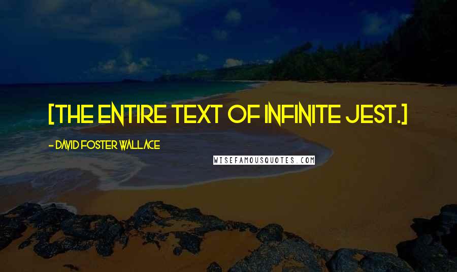 David Foster Wallace Quotes: [The entire text of Infinite Jest.]