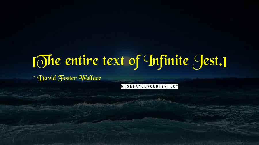 David Foster Wallace Quotes: [The entire text of Infinite Jest.]