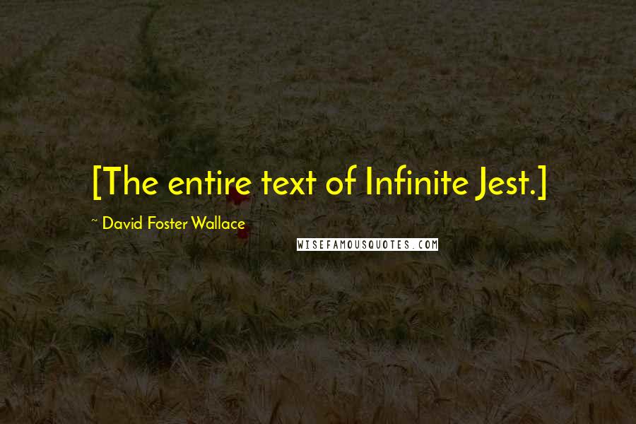 David Foster Wallace Quotes: [The entire text of Infinite Jest.]