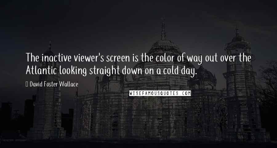 David Foster Wallace Quotes: The inactive viewer's screen is the color of way out over the Atlantic looking straight down on a cold day.