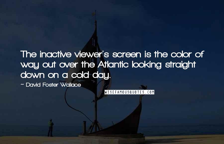 David Foster Wallace Quotes: The inactive viewer's screen is the color of way out over the Atlantic looking straight down on a cold day.