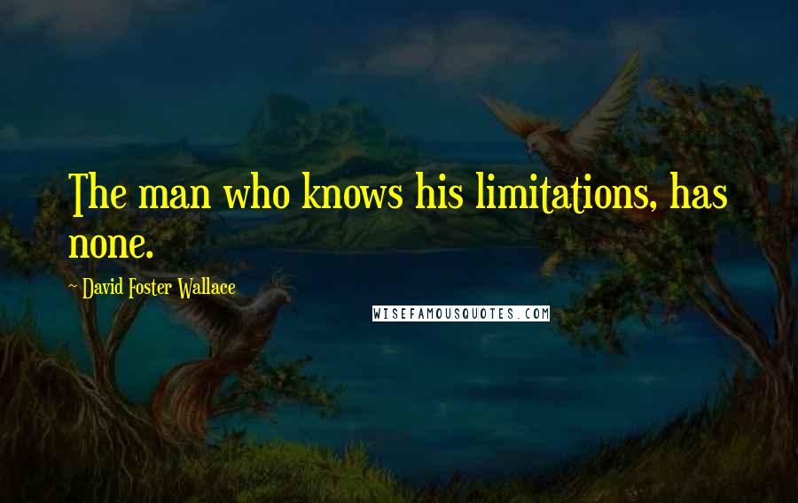 David Foster Wallace Quotes: The man who knows his limitations, has none.