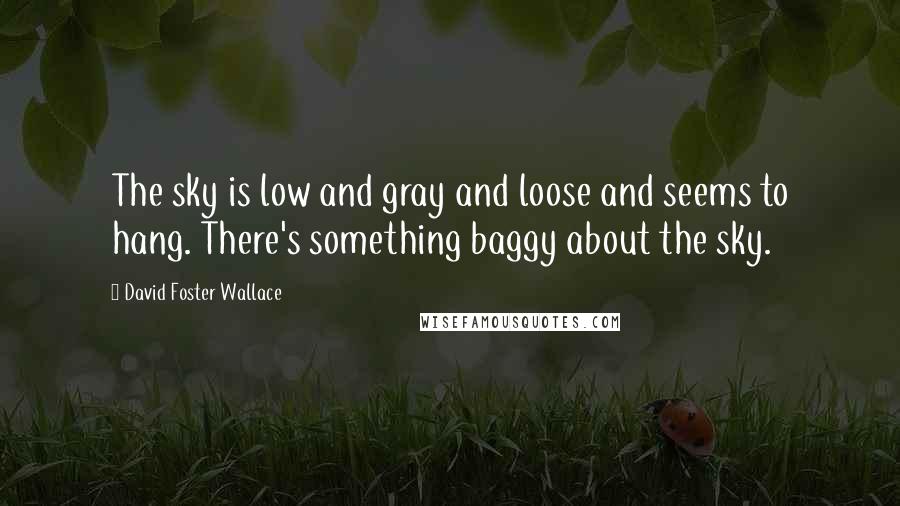 David Foster Wallace Quotes: The sky is low and gray and loose and seems to hang. There's something baggy about the sky.