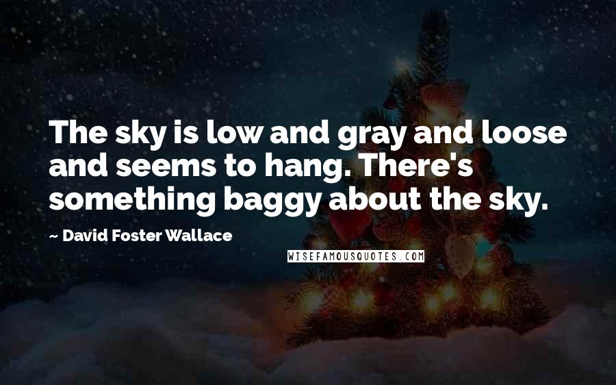David Foster Wallace Quotes: The sky is low and gray and loose and seems to hang. There's something baggy about the sky.