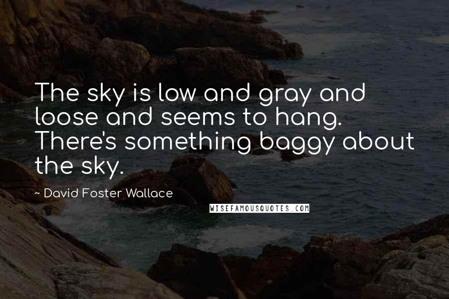 David Foster Wallace Quotes: The sky is low and gray and loose and seems to hang. There's something baggy about the sky.