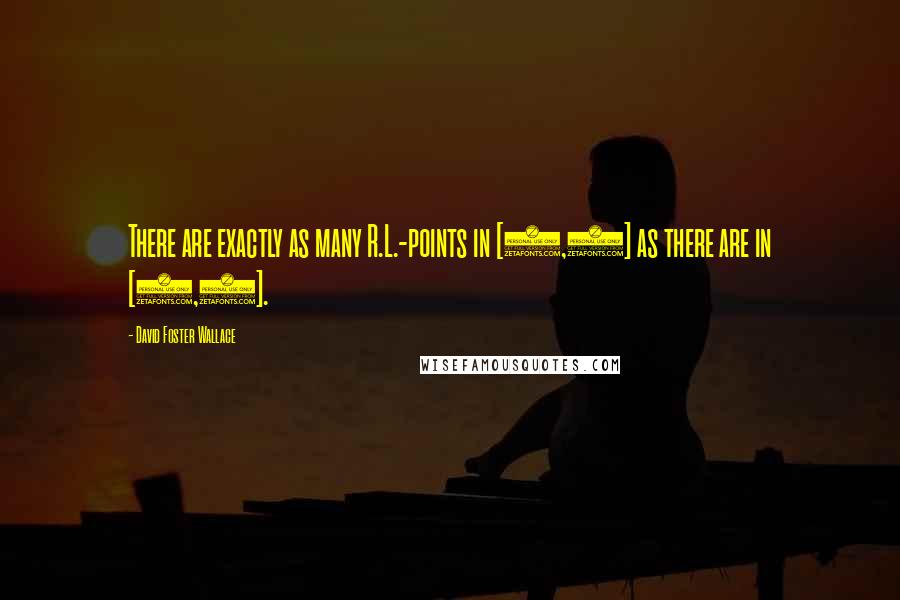 David Foster Wallace Quotes: There are exactly as many R.L.-points in [0,1] as there are in [0,2].
