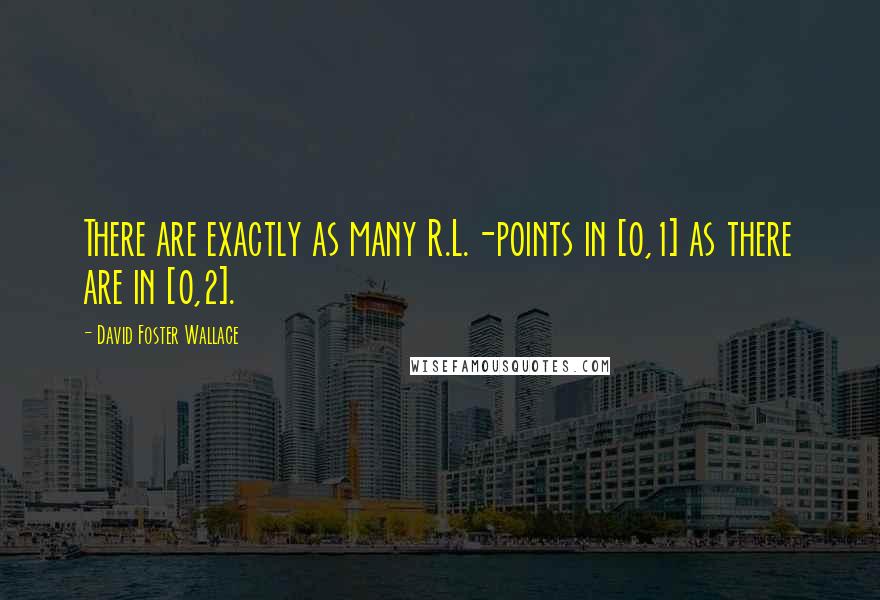 David Foster Wallace Quotes: There are exactly as many R.L.-points in [0,1] as there are in [0,2].
