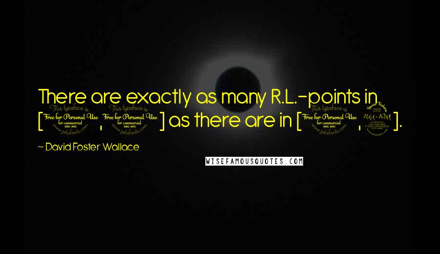 David Foster Wallace Quotes: There are exactly as many R.L.-points in [0,1] as there are in [0,2].