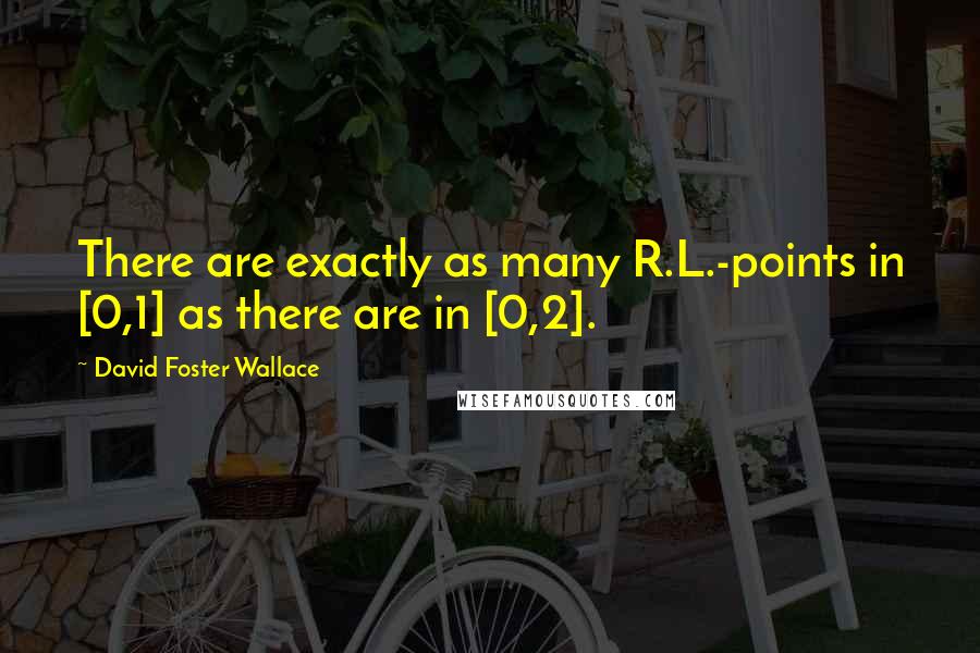 David Foster Wallace Quotes: There are exactly as many R.L.-points in [0,1] as there are in [0,2].