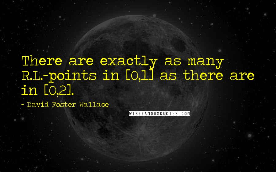 David Foster Wallace Quotes: There are exactly as many R.L.-points in [0,1] as there are in [0,2].