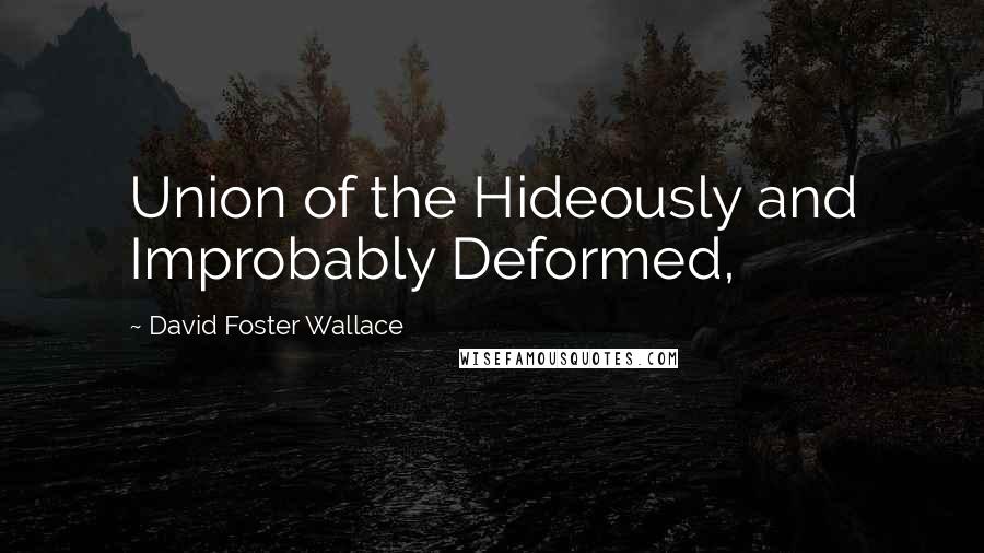 David Foster Wallace Quotes: Union of the Hideously and Improbably Deformed,