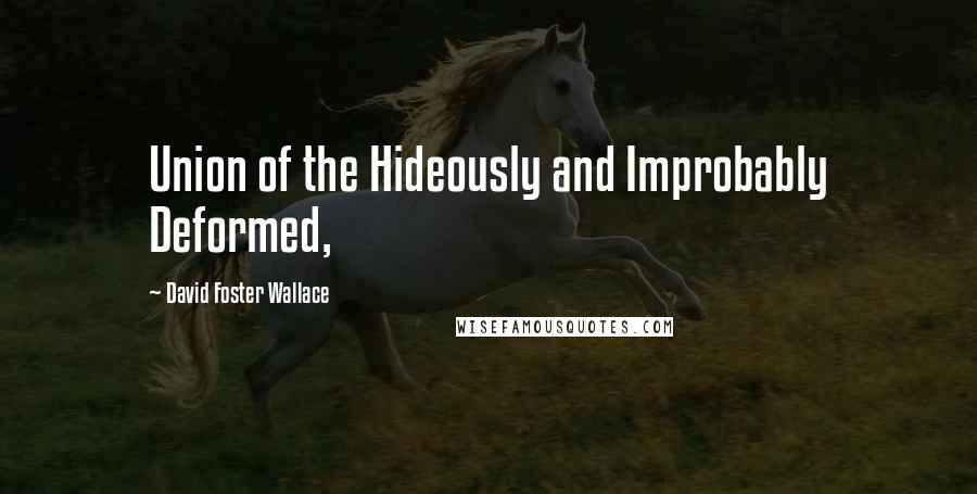 David Foster Wallace Quotes: Union of the Hideously and Improbably Deformed,