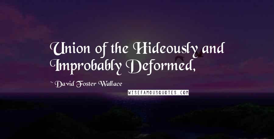 David Foster Wallace Quotes: Union of the Hideously and Improbably Deformed,