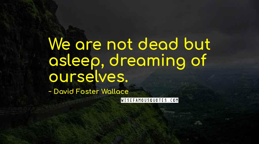 David Foster Wallace Quotes: We are not dead but asleep, dreaming of ourselves.