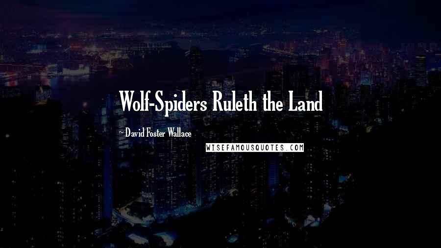 David Foster Wallace Quotes: Wolf-Spiders Ruleth the Land