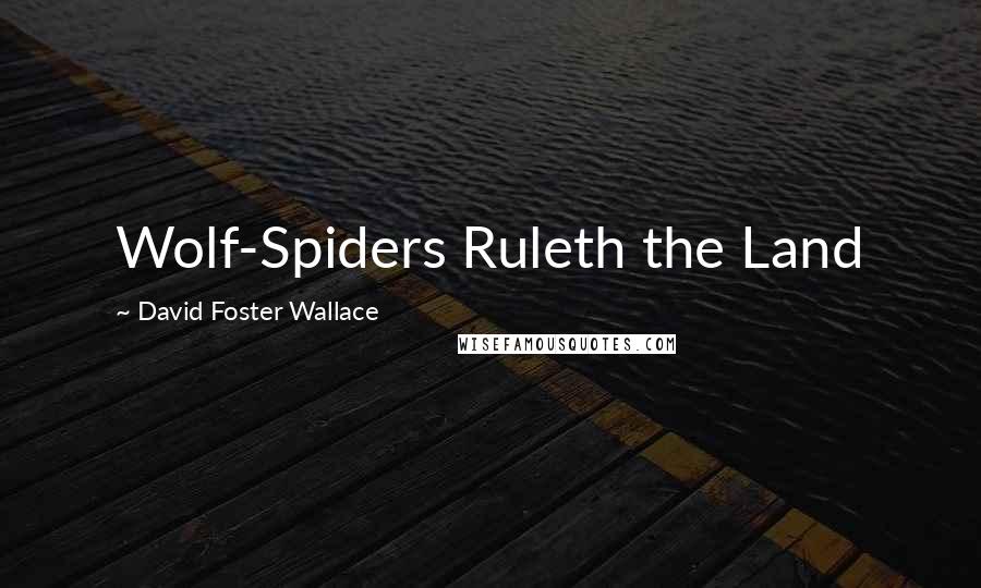 David Foster Wallace Quotes: Wolf-Spiders Ruleth the Land