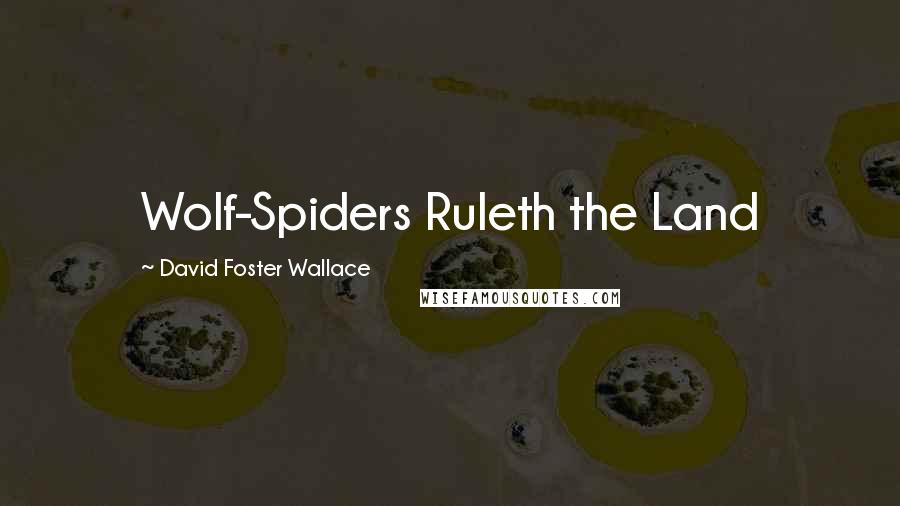 David Foster Wallace Quotes: Wolf-Spiders Ruleth the Land