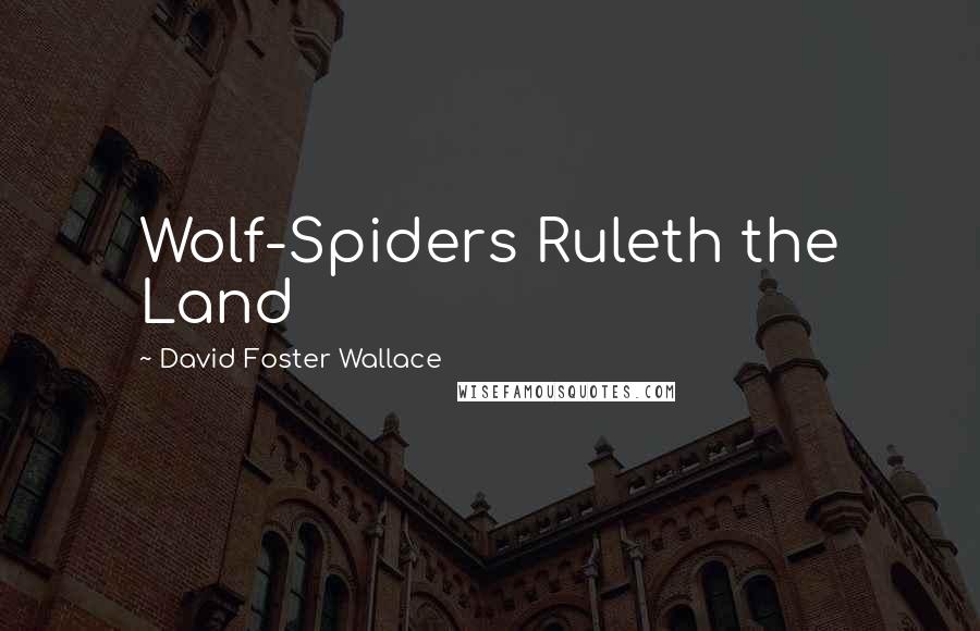 David Foster Wallace Quotes: Wolf-Spiders Ruleth the Land