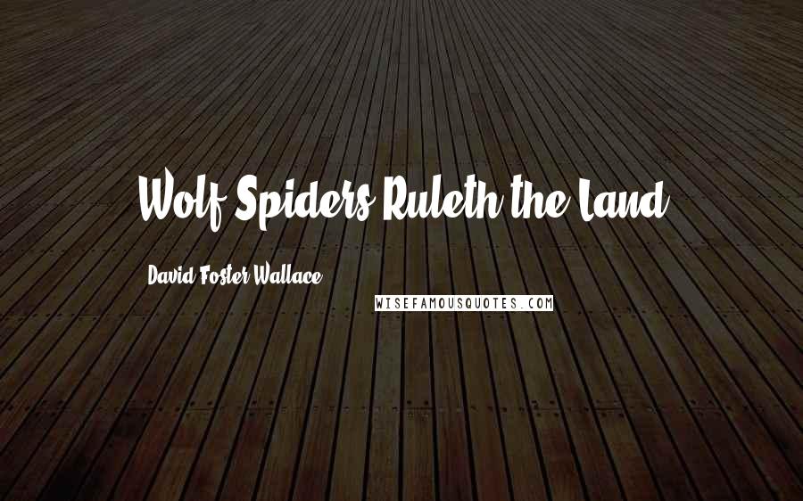 David Foster Wallace Quotes: Wolf-Spiders Ruleth the Land