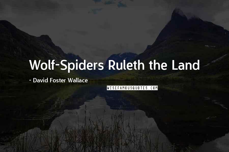 David Foster Wallace Quotes: Wolf-Spiders Ruleth the Land