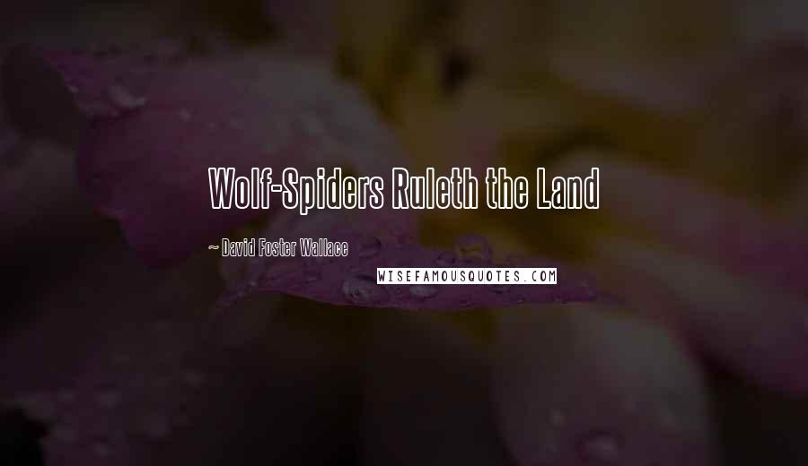 David Foster Wallace Quotes: Wolf-Spiders Ruleth the Land