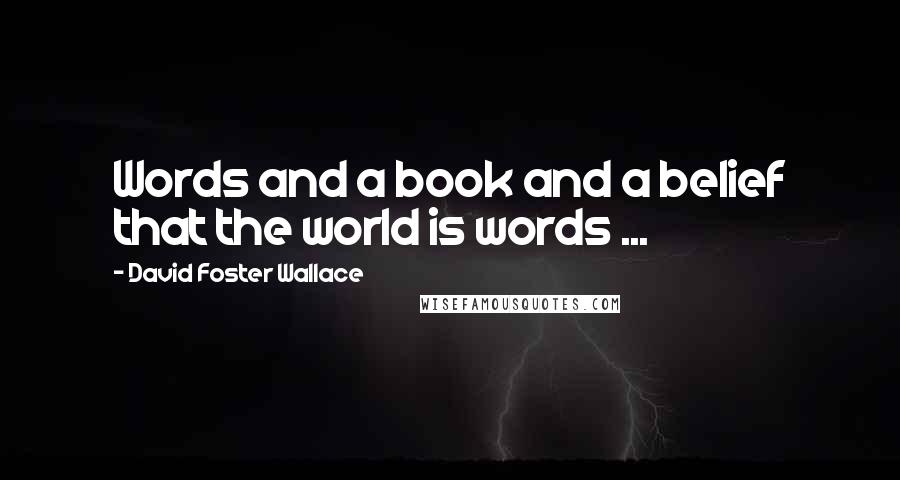 David Foster Wallace Quotes: Words and a book and a belief that the world is words ...