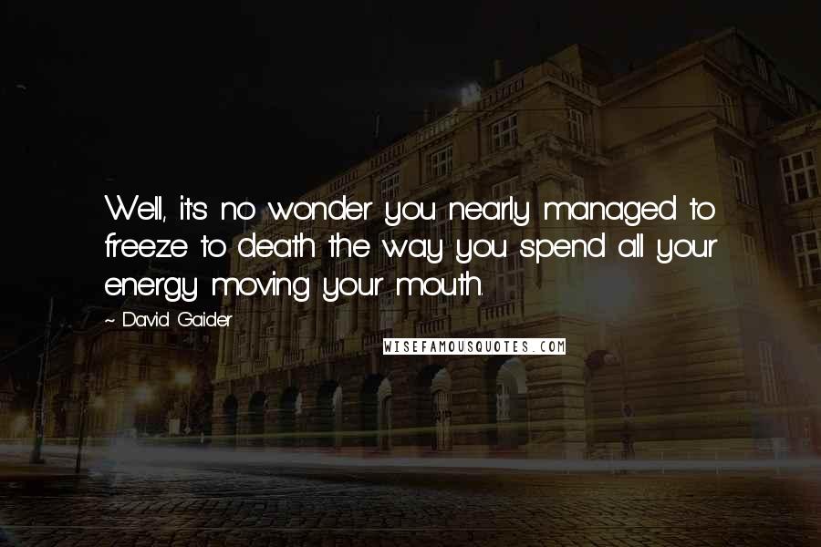 David Gaider Quotes: Well, it's no wonder you nearly managed to freeze to death the way you spend all your energy moving your mouth.