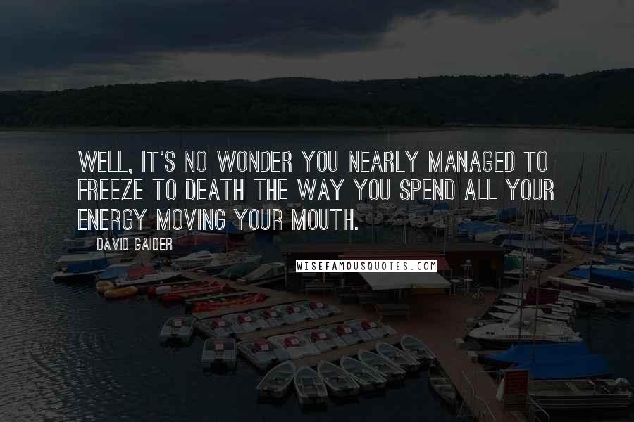 David Gaider Quotes: Well, it's no wonder you nearly managed to freeze to death the way you spend all your energy moving your mouth.