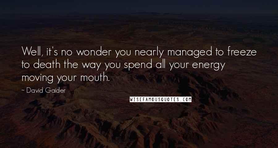 David Gaider Quotes: Well, it's no wonder you nearly managed to freeze to death the way you spend all your energy moving your mouth.