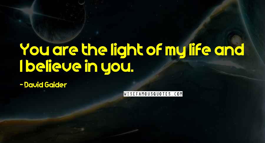 David Gaider Quotes: You are the light of my life and I believe in you.