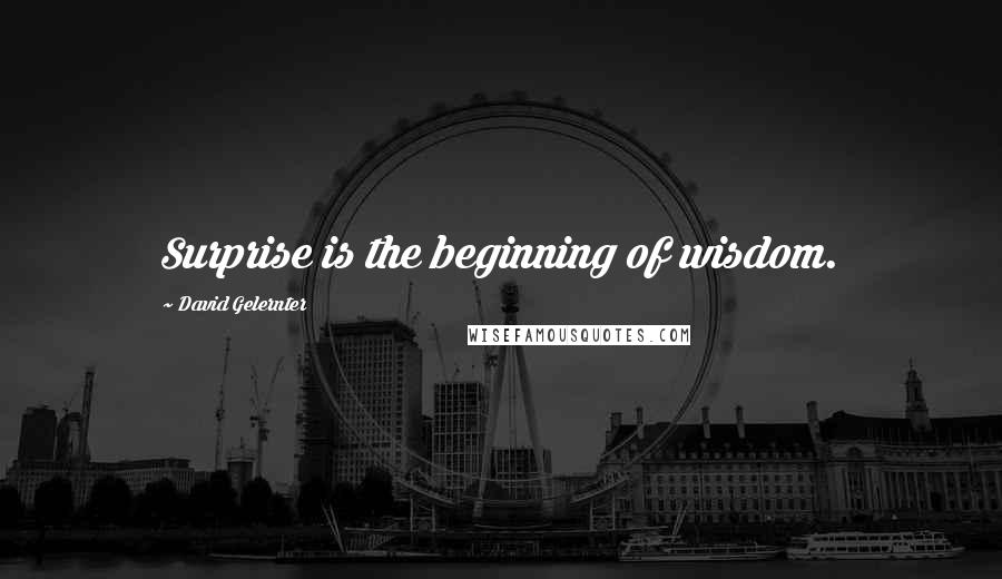 David Gelernter Quotes: Surprise is the beginning of wisdom.