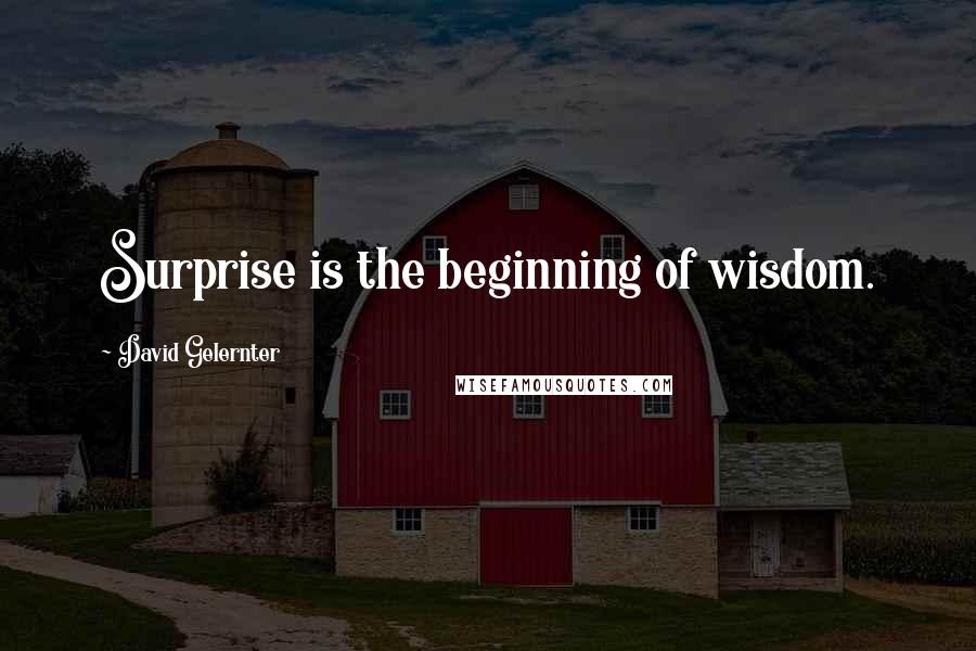 David Gelernter Quotes: Surprise is the beginning of wisdom.