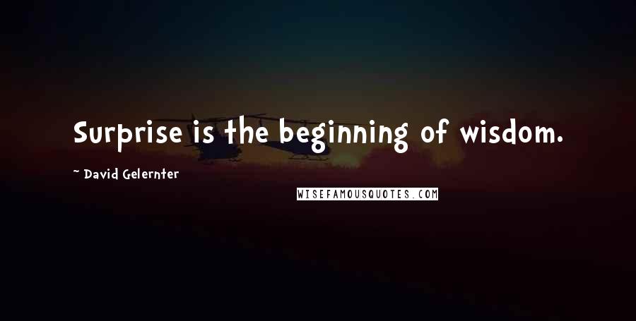 David Gelernter Quotes: Surprise is the beginning of wisdom.