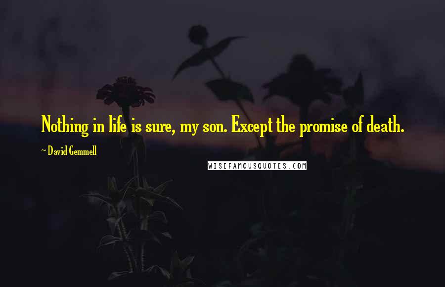 David Gemmell Quotes: Nothing in life is sure, my son. Except the promise of death.