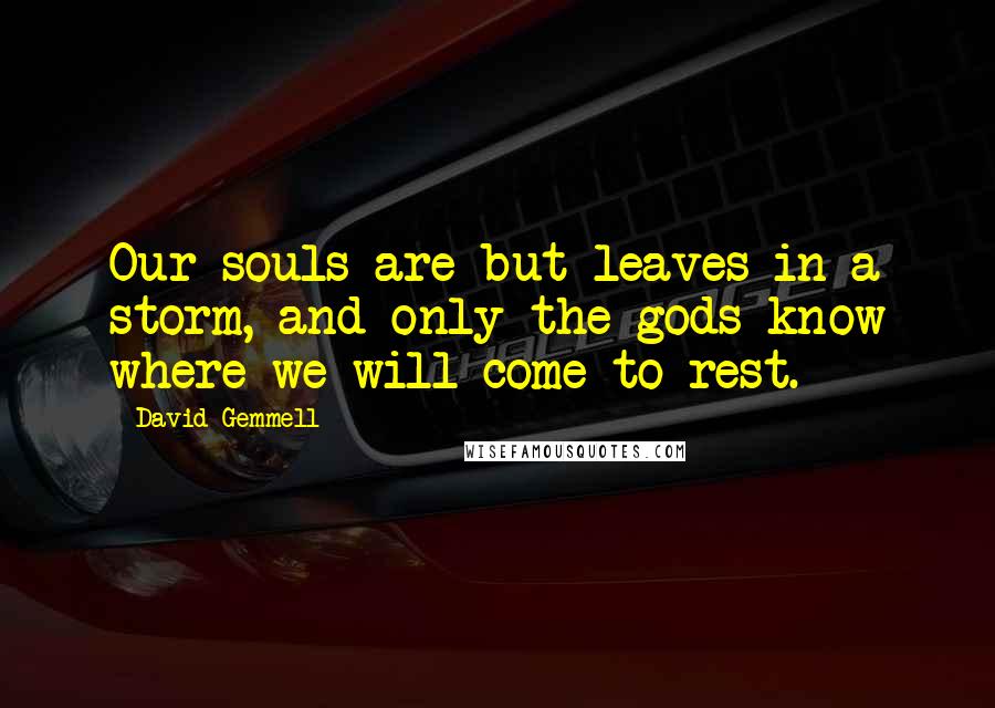 David Gemmell Quotes: Our souls are but leaves in a storm, and only the gods know where we will come to rest.