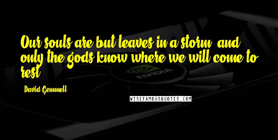 David Gemmell Quotes: Our souls are but leaves in a storm, and only the gods know where we will come to rest.