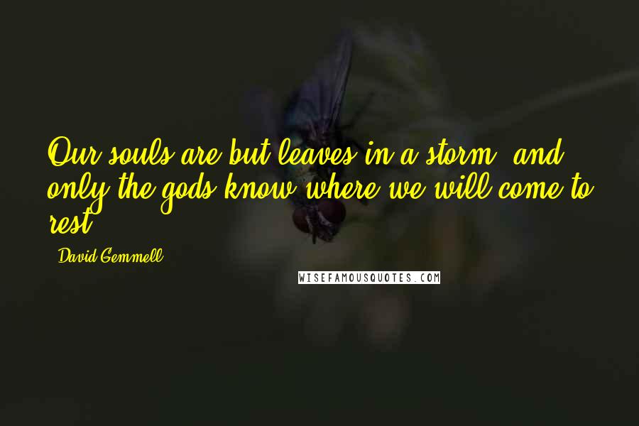 David Gemmell Quotes: Our souls are but leaves in a storm, and only the gods know where we will come to rest.